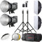 Godox Studio Stroboskop Blitzlicht Kit für Fotografie, 600W Studio Flash Set mit Browns Mount, 2.4G X System Blitzauslöser, Softbox, Stativständer, Reflektor-Aufbewahrungstasche, Regenschirm