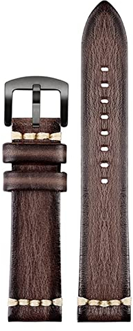 CYSUE Uhrenarmband aus echtem Leder, handgefertigt, 20 mm, 22 mm, für Rolex Citizen Omega MIDO HUAWEI GT Herren-Armband, Braun / Blau / Grün / Grau, 24 mm, Achat