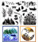 GLOBLELAND Feuchtgebiet Silhouette Transparente Silikonstempel Meerblick Seeblick Klare Stamps Vögel Schmetterlinge Silikonstempel Für Kartengestaltung DIY Prägung Journaling