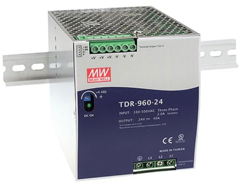 Mean Well TDR-960-24 Series TDR-960-24V48V 960W Industrielle Dreiphasen-DIN-Schiene mit PFC-Funktion (TDR-960-48)