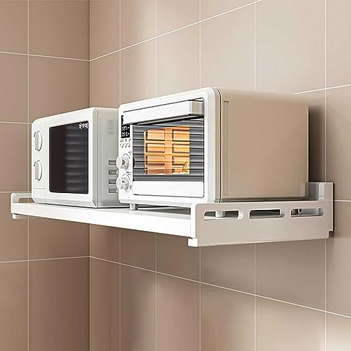 Soporte de pared para horno microondas, solución de almacenamiento de cocina que ahorra espacio, horno eléctrico, estante para ollas, apto para pared y cocina, accesorio de pared
