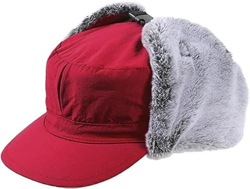 YJZQ Chapka à Visière Chapeau Femme Homme Chapeau Chapeau d'hiver Sport Chapka Cache-Oreilles pour Cyclisme Ski Noël Casquette visière Chaud Doublure Peluche