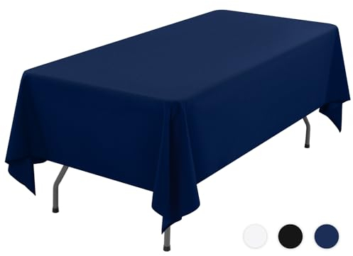 Showgeous Tischdecke Navy Blau Tischdecken 153×320cm Rechteckige Tischdecke Polyestergewebe Waschbare Tischtuch für Restaurant Restaurant Thanksgiving Weihnachten Jubiläen