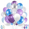 Frozen Luftballons, 60 Stück Blau Lila Luftballons Schneeflocken Konfetti Ballons Metallic Luftballons Blau Lila Silber für Mädchen Geburtstag Babyparty Wonderland Party Deko