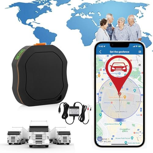 Mini Traceur GPS Enfant avec SOS Traceur Voiture avec Câble de Chargement Tracker GPS sans Abonnement pour Personnes âgées,Voiture,Clés,Scooter Surveillance à Distance en Temps Réel TK109 1000mAh