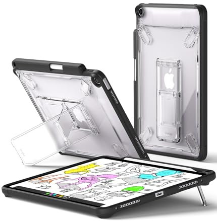 Ringke Coque Compatible avec iPad Air 11 Pouces 2025 (M3) / 2024 (M2) / iPad Air 5 / iPad Air 4 (10.9) Fusion Sketch Stand Case Porte-Stylet Protection Transparente Antichoc avec Support - Black
