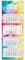 Timr 4-Monatskalender 2025 Bunt I Wandkalender 4 Monate I 33 x 90 cm I mehrsprachig D/GB/F/ES I Jahresplaner mit Schieber Mehrblatt-Kalender I bunt Mosaik Regenbogen I tr253