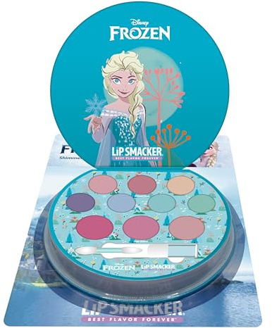Lip Smacker Die Eiskönigin Shimmer Color Palette, 12-teiliges Set für Kinder Inklusive Schimmercremes, Rouge und Schminkpinsel, Kinderschminke für Grenzenlosen Schminkspaß, Die Eiskönigin Geschenke