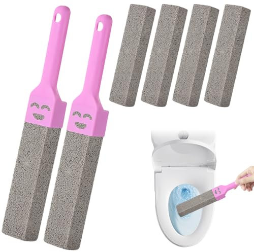 6 Stück Bimsstein Toilette, Toilettenreiniger Cleaning Block WC mit 2 Pcs Griffe, Blöcke Bimsstein für Toilette, Einfache Fleckenentfernung für Toilette Küche Dusche Bad Waschbecken