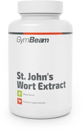 GymBeam Johanniskraut-Extrakt (Kapseln) - 300 mg pro Tagesdosis, standardisierter Gehalt an Hypericin, 0,9 mg pro Portion, für Stimmung, Stressmanagement, Verdauung & Schlafqualität, vegan, 90 caps
