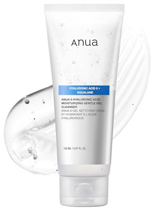 ANUA Moisturizing Gentle Gel Cleanser, Hyaluronsäure, Squalan, Ceramid, schäumendes koreanisches Reinigungsmittel, pH-Balance, feuchtigkeitsspendendes Gesichtswaschmittel, 150ml/5.07fl.oz