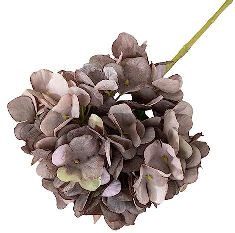 6 Stück Künstliche Hortensien Kunstblumen, Realistische Einzelne Lange Stamm Künstliche Blumen, Hortensien Blumensträuße für Hochzeit, Haus, Büro, Hotel, Partydekoration, Blumenarrangement,Grau