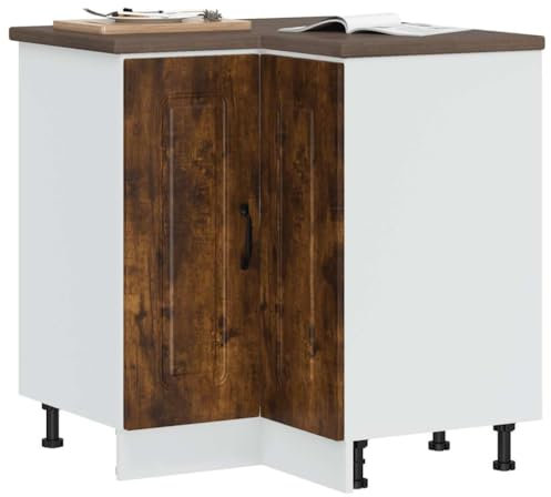 Myheimly Kitchen Cupboard, Küche Schrank, Kuechenschrank, Schrank Für Küche, Küchen Schrank, Hängeschrankm,Holzwerkstoff Küche Schrank,Räuchereiche,Corner Cabinet,75.5 x 75.5 x 81.5 cm