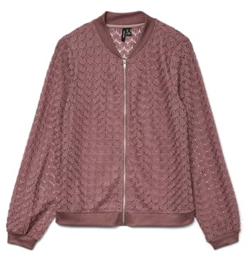 VERO MODA Damen Vmbecca Ls Bomber Lace Top JRS Noos, Rose Brown, s