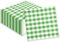 Lot de 40 serviettes en papier vichy à carreaux - 25 x 25 cm - Serviettes jetables pour cocktails, barbecues, thé après-midi, restaurant, bar, pique-nique, fête - Vert
