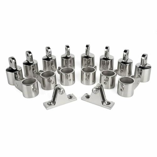 ASJFGTEH 16Pcs 316 Edelstahl 4-Bogen Top 1 Zoll Boot Armaturen Marine Hardware Set Boot Teile Zubehör
