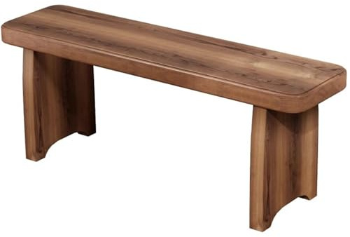 QSNYJPL Gartenbank Wetterfest dür den Außenbereich Holzbank Rückenfrei Massivholzkonstruktion für Veranda Park Hof Haus Flur(60x20x15 cm/24x8x6 in)