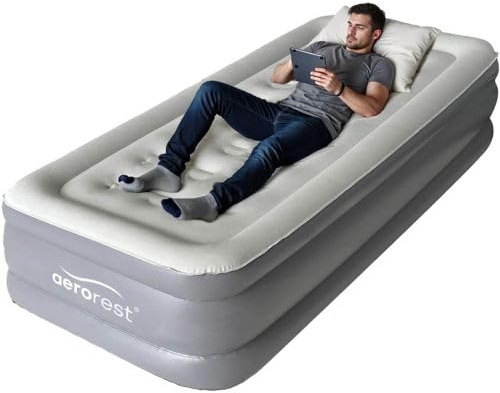 AeroRest Supreme Plush XL Luftmatratze 1 Person | 210 cm Länge | Mit eingebauter Elektropumpe