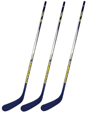 Canadian Buffalo Blue 1-Piece Wood 3-Pack Hockey Sticks - Senior | 70 Flex, P92 Curve | 3 Pack (Left)
