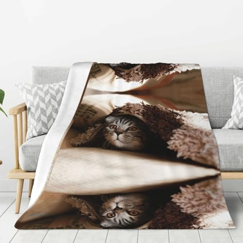 HKHLHLH Katzen-Unterdecke, 280 g, Mikrofaser-Fleece-Decke, ultraweich, geeignet für Sofas, Betten, Stühle und Reisen.