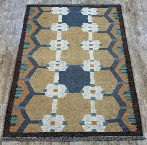 Rug Studios Teppich KELIM ORIGINAL | Farbe: Multi | Größe: 84 x 113 cm | orientalisch | gemustert | Vintagedesign | glamourös | Klassisch | Landhaus | Vintage | Modern | Wohnzimmer | Schlafzimmer | st