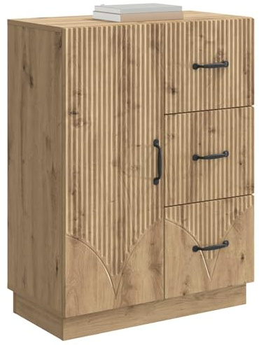 vidaXL Sideboard Artisan-Eiche 66 x 34,5 x 87 cm Holzwerkstoff, Wohnzimmer, Moderne Aufbewahrung, Esszimmermöbel, praktischer Schrank, viel Platz für Ordnung