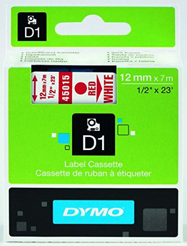 Dymo D1 Schriftband 12 mm x 7 m rot auf weiß S0720550