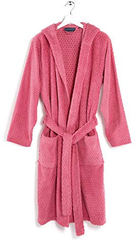 Caleffi Sirena Accappatoio con Cappuccio, Cotone , Rosa Scuro, M, 37521