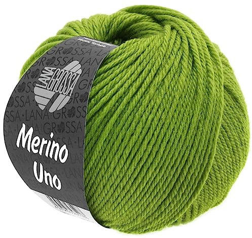 LANA GROSSA Merino Uno | Klassische Merinowolle mit Superwash-Ausrüstung | Handstrickgarn aus 100% Schurwolle (Merino) | 50g Wolle zum Stricken & Häkeln | 125m Garn FB21