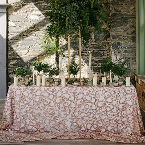 B-COOL Tovaglia con paillettes oro rosa tovaglia decorativa lussuosa tovaglia scintillante Ultimate Glam ispirato matrimonio laurea evento 228,6 x 396,2 cm