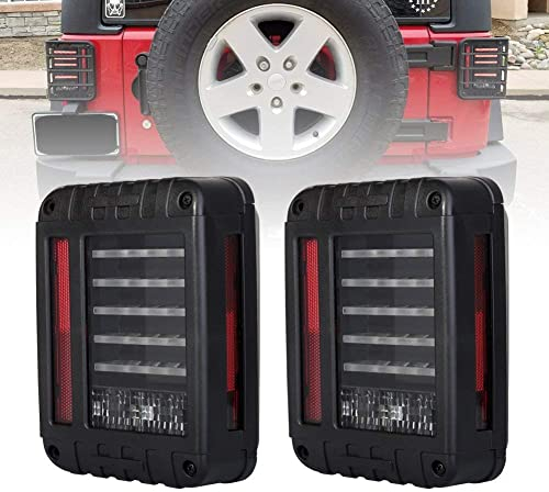 SXMA Euro Version LED Rückleuchten Rücklicht Hinten Blinker Led Bremsleuchten Rückleuchten Black für Jee p 07-17 Wrangler JK (1 Para)