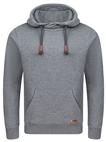 riverso Hoodie Herren Regular Fit RIVJulian Kapuzenpullover Pullover Cross-Over-Kragen Grau L, Größe:L, Farbe:Grey 2