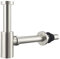 Brass Bottle Trap with 20cm Extra Long Extension Tube, Round Decorative P Trap 1 1/4, Waste Odour Traps Plumbing Drain Tube for Bathroom Sink Basin Vessel, Brushed Nickel