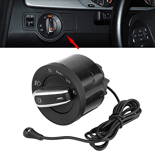 Interruptor de Faro con módulo de Sensor de luz-Mando Luces for Volkswagen t5-Duokon Sensor de luz del Interruptor de Faros, Interruptor de Faros de plástico ABS Negro con Sensor de luz Incorporado