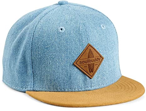 Soulbuddy Kinder Cap – Unisex Kinderkappe – Schirmmütze für Jungen & Mädchen – Trendiger Sonnenhut für Outdoor & Freizeit Hellblau – Größe S