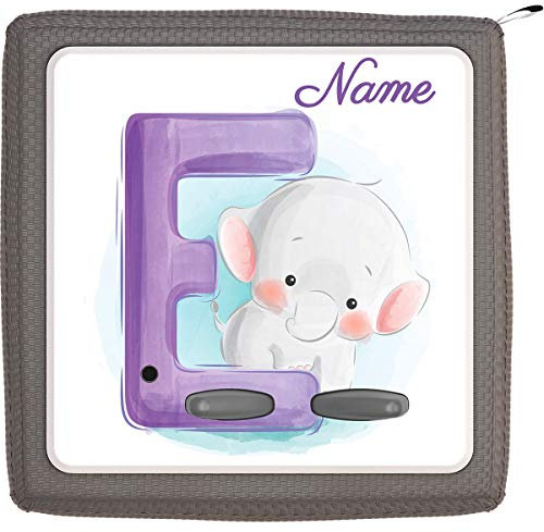 TheSmartGuard Folie passend für die Toniebox | Schutzfolie Sticker | individuell anpassbar | Baby Elefant mit Buchstabe E mit Name personalisiert | Handschrift