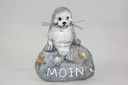 Spardose Seehund auf Stein Moin ca.11x6x14cm