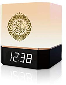 Complete Quran Speaker with Lamp, Clock, 14 Language translations, 18 Reciters, Azaan Settings And Mobile APP Control