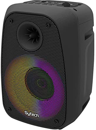 Sytech Altavoz Serie microbeat 3, 10w, rms / 75 pmpo, Recargable, BT, Mic, led, Negro