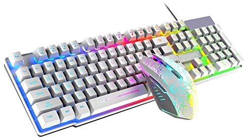XYLXJ Keyboard Computers Accessories Gaming Keyboard RGB Backlit Keyboard USB Wired Gaming Mouse Set Keyboard Mouse Kit Ergonomic Mechanical Feel For PC Laptop
