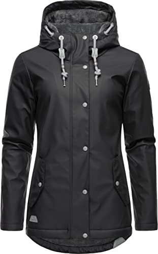 Ragwear Damen Regenjacke Marge wasserdicht warm gefüttert mit Kapuze