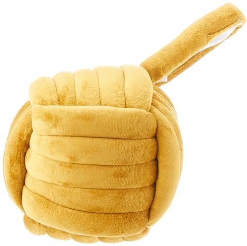 Furn Knot Velvet Door Stop – Soft Plush Weighted Decorative Doorstop, Modern Home Decor (Ochre - Yellow)