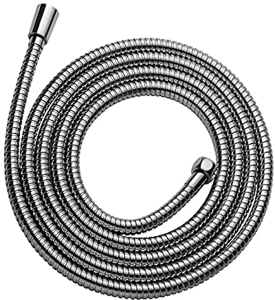 OFFO Duschschlauch,Edelstahl Ersatz Hochdruck-Duschrohr Knickschutz Brauseschlauch für Badarmaturen Chrom,2,5m