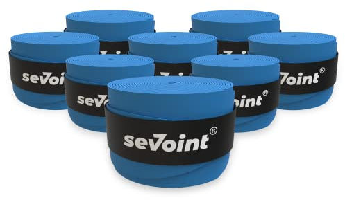 sevoint® - Overgrip Selbstklebendes Griffband mit Anti-Rutsch-Effekt für Tennis Badminton oder Squash (8er Pack, blau)