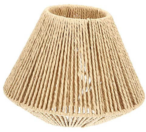 Homoyoyo Rattan Lampshade Rattan Pendant Lights Finials for Lamps Vintage Lantern Seagrass Lamp Shade Ceiling Lights Cover Light Fixture Lamp Guard Lamp Shades Replacement Woven Lamp Shade