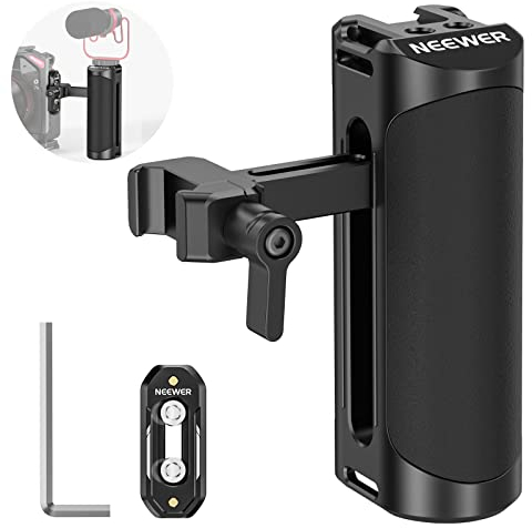 NEEWER NATO Side Handle Grip with Up and Down Adjustable NATO Clamp, NATO Rail, Cold Shoe Mount, 1/4 Threads, Hex Key, Universal Aluminum Camera Handgrip Compatible with SmallRig Cage and Rig, CA017H