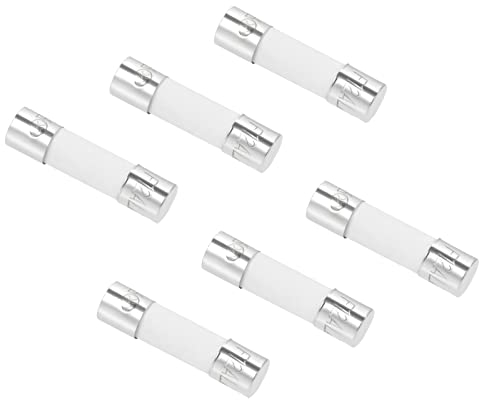 QUARKZMAN 12A 250V 5x20mm Cartucho Fusibles x 6uds Rápido-Golpe Cerámica Cartucho Fusible Reemplazo para Circuito Aparato Reparación, [Plateado Tono]