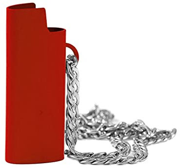 BYNYXI Mini Feuerzeughüllen, Zinklegierung Feuerzeughüllen für mini BIC Feuerzeug Metall Wiederverwendbare Feuerzeughülle mit Ketten Regular Feuerzeuge Tragbare Feuerzeug Abdeckung, 6cmx2.4cmx1.3cm