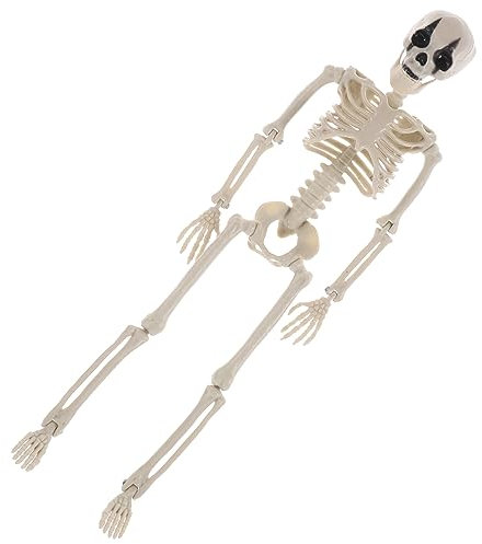 NAMOARLY Hängendes Clown Skelett Deko Für Halloween Realistisches Skelett-Accessoire Für Grusel-atmosphäre in Haus Und Garten Für Partys Und Gruselveranstaltungen Weiß Mit Zufälliger