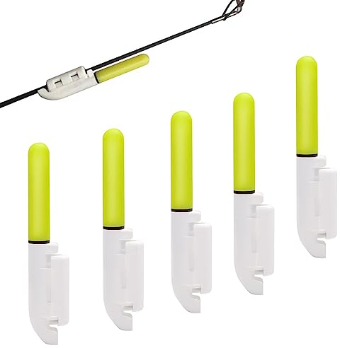 5 Stück Nachtangeln Rutenspitze Lichter,wasserdicht Glow Stick mit Schnalle,Angelausrüstung Zubehör,Angeln Zubehör,Nachtangeln Rod Lights für Nachtangeln,Meeresangeln,Rod Tip Lights,Grün (Grün)